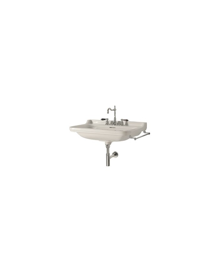 Lavabo 60 x 55 sospeso monoforo (Tre fori su richiesta) completo di ghiera - Serie Waldorf