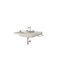 Lavabo 80 x 55 sospeso monoforo (Tre fori su richiesta) completo di ghiera - Serie Waldorf