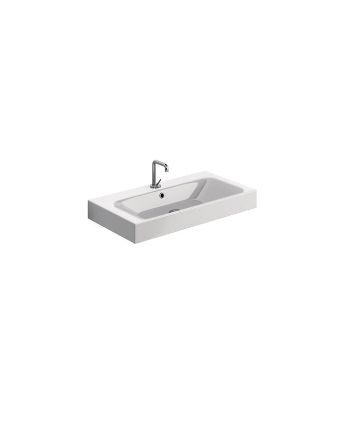 Lavabo monoforo 80 x 45 sospeso o appoggio - Serie Tribeca