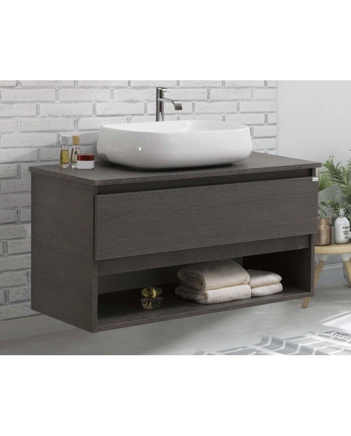 Mobile bagno sospeso 1 cassetto + vano a giorno - Serie Nerano