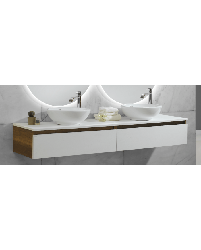 Mobile bagno sospeso 2 cassetti - Serie Vietri