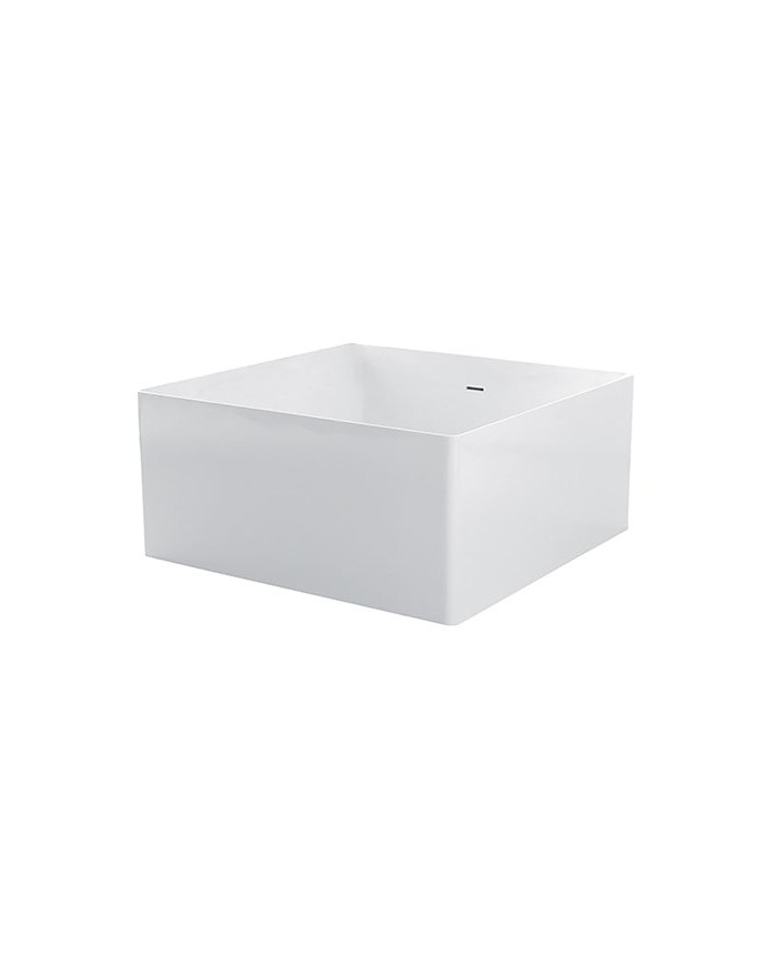G&M Vasca freestanding quadra in polimineral bianco lucido fuori e interno satinato - Serie Bath Tub