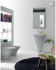 Bidet filo muro monoforo e completo di fissaggio WB9N - Serie Aquatech