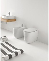 Bidet filo muro monoforo e completo di fissaggio WB9N - Serie Nolita