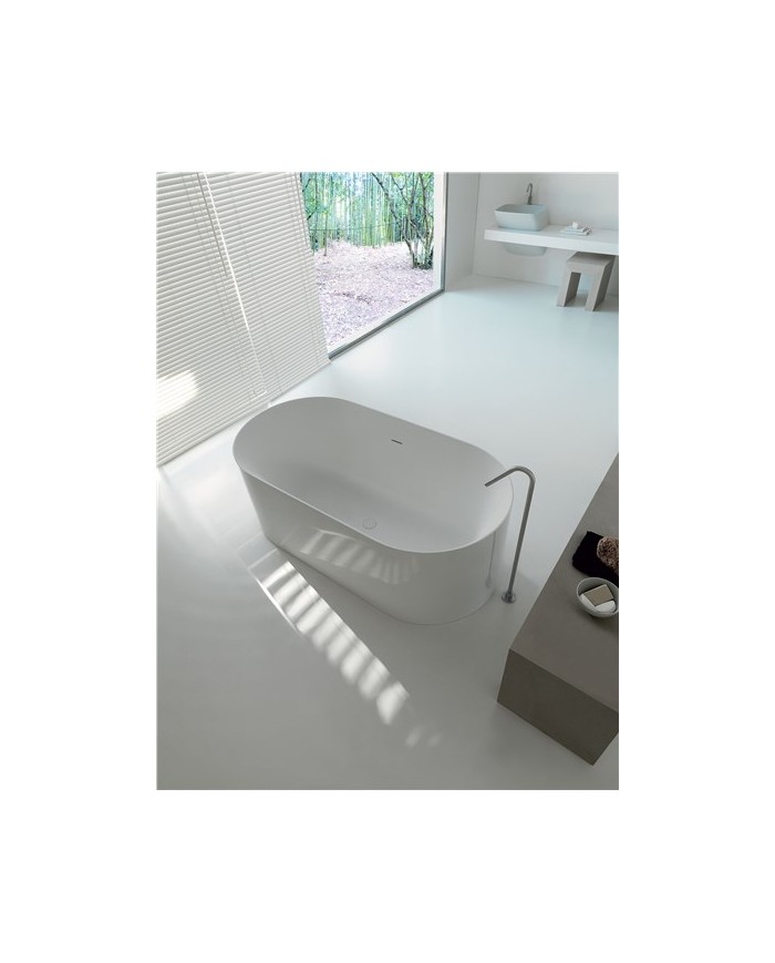 G&M Vasca freestanding ovale in polimineral bianco lucido fuori e interno satinato - Serie Bath Tub