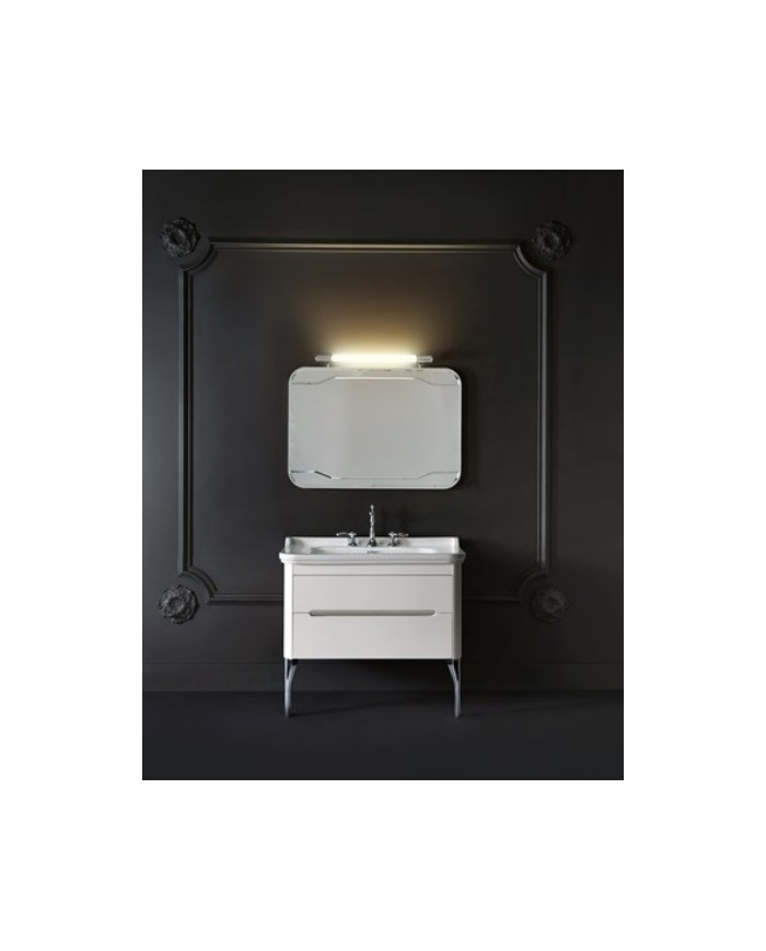 Lavabo 100 x 55 sospeso monoforo (Tre fori su richiesta) completo di ghiera - Serie Waldorf
