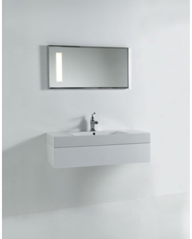 Lavabo monoforo 100 x 45 con piani laterali sospeso o appoggio - Serie Tribeca