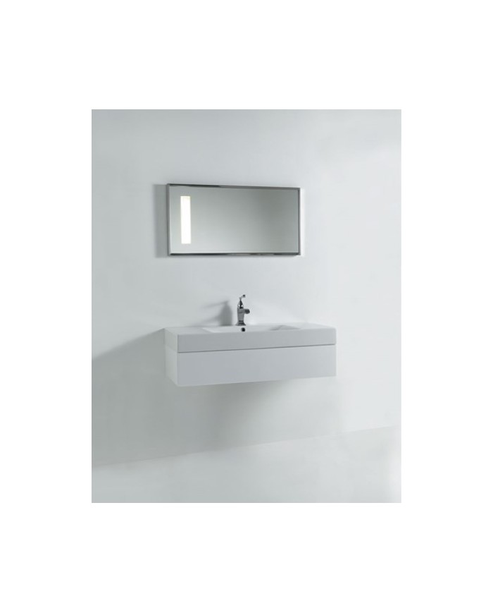 Lavabo monoforo 100 x 45 con piani laterali sospeso o appoggio - Serie Tribeca