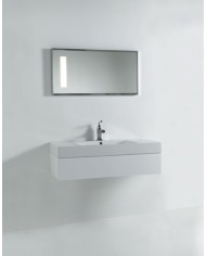Lavabo monoforo 100 x 45 con piani laterali sospeso o appoggio - Serie Tribeca