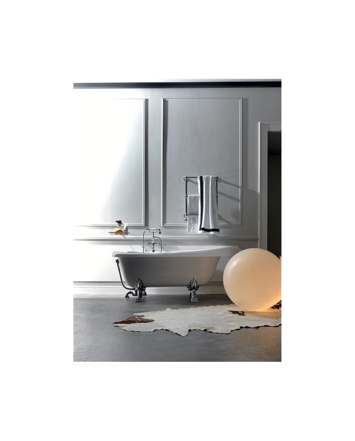 Vasca bianca 170 x 77 con piedi, colonna e sifone di scarico - Serie Retrò