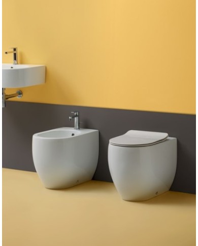 WC 52 filo muro completo di fissaggio WB9N - Serie FLO