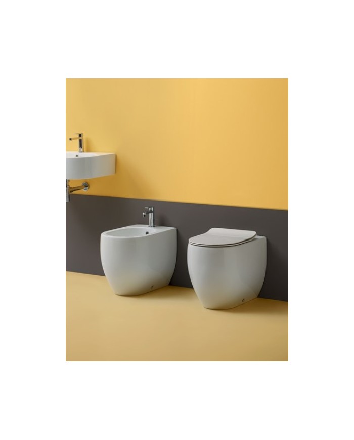 WC 52 filo muro completo di fissaggio WB9N - Serie FLO