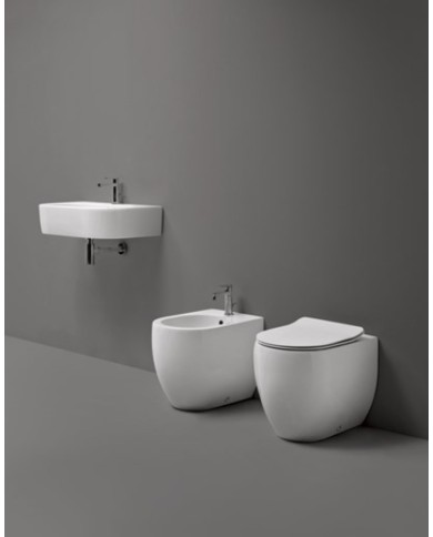 WC 56 filo muro completo di fissaggio WB9N - Serie FLO