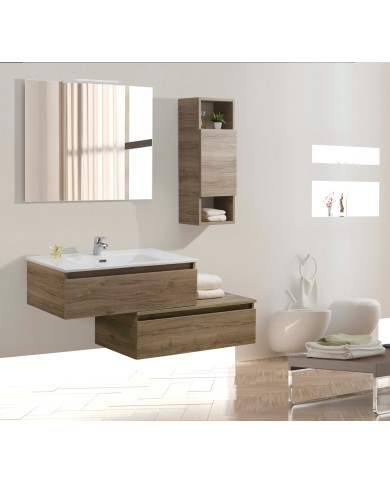 Mobile bagno con doppia base sospeso 2 cassetti - Serie Sorrento