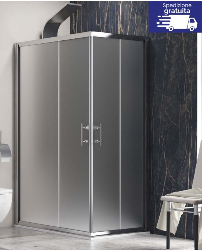Cabina doccia - Tipologia Flora 100 Cromo - Vetro icy