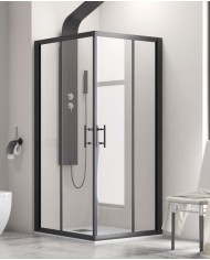 Cabina doccia - Tipologia Flora 100 Nero - Vetro trasparente