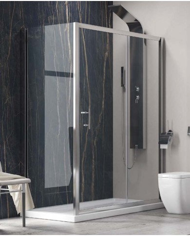 Cabina doccia - Tipologia Flora 500 & S-10 cromo - Vetro Trasparente