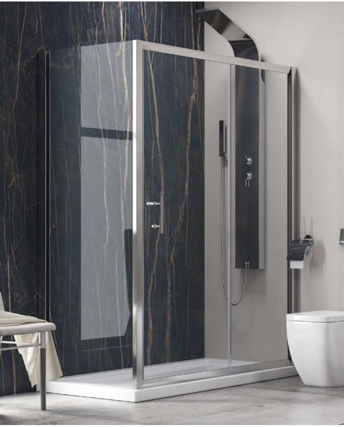 Cabina doccia - Tipologia Flora 500 & S-10 cromo - Vetro Trasparente