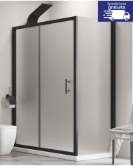 Cabina doccia - Tipologia Flora 500 & S-10 nero - Vetro Icy