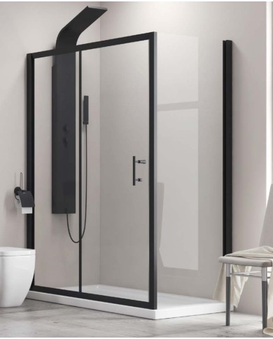 Cabina doccia - Tipologia Flora 500 & S-10 nero - Vetro Trasparente