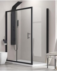 Cabina doccia - Tipologia Flora 500 & S-10 nero - Vetro Trasparente