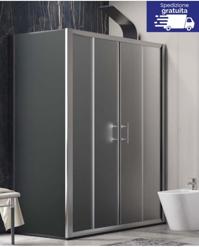 Cabina doccia - Tipologia Flora 600 & S-10 Cromo - Vetro Icy