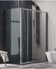 Cabina doccia - Tipologia Flora 600 & S-10 Cromo - Vetro Trasparente