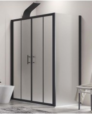 Cabina doccia - Tipologia Flora 600 & S-10 Nero - Vetro Icy