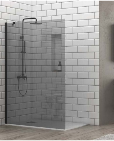 Cabina doccia Walkin - Tipologia S 28F Alto Nero - Vetro Fume