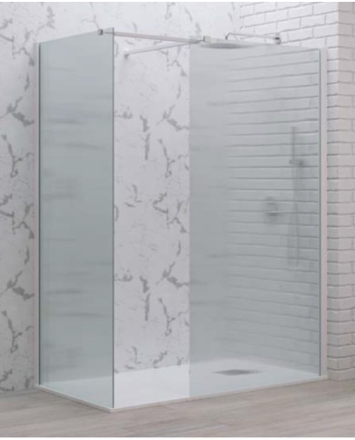 Cabina doccia Walkin - Tipologia Walkin 1 Bianco - Vetro Flute