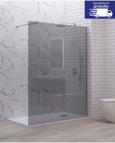 Cabina doccia Walkin - Tipologia Walkin 1 Cromo -  Vetro Fume