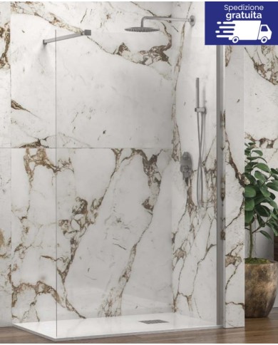 Cabina doccia Walkin - Tipologia Walkin 1 Cromo - Vetro Trasparente