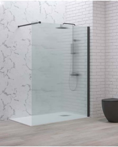 Cabina doccia Walkin - Tipologia Walkin 1 Nero - Vetro Flute