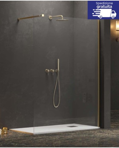 Cabina doccia Walkin - Tipologia Walkin 1 Oro - Vetro Trasparente
