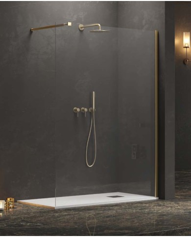 Cabina doccia Walkin - Tipologia Walkin 1 Oro - Vetro Trasparente