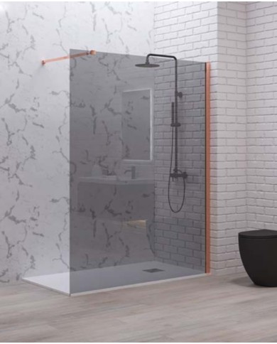 Cabina doccia Walkin - Tipologia Walkin 1 Rose Gold - Vetro Fume