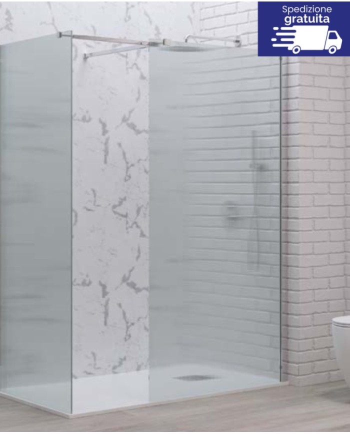 Cabina doccia Walkin - Tipologia Walkin 2 Cromo - Vetro Flute