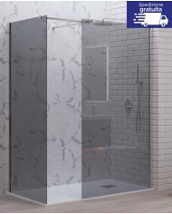Cabina doccia Walkin - Tipologia Walkin 2 Cromo - Vetro Fume