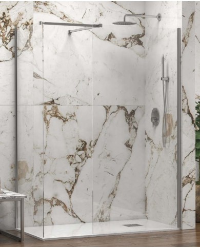 Cabina doccia Walkin - Tipologia Walkin 2 Cromo - Vetro Trasparente