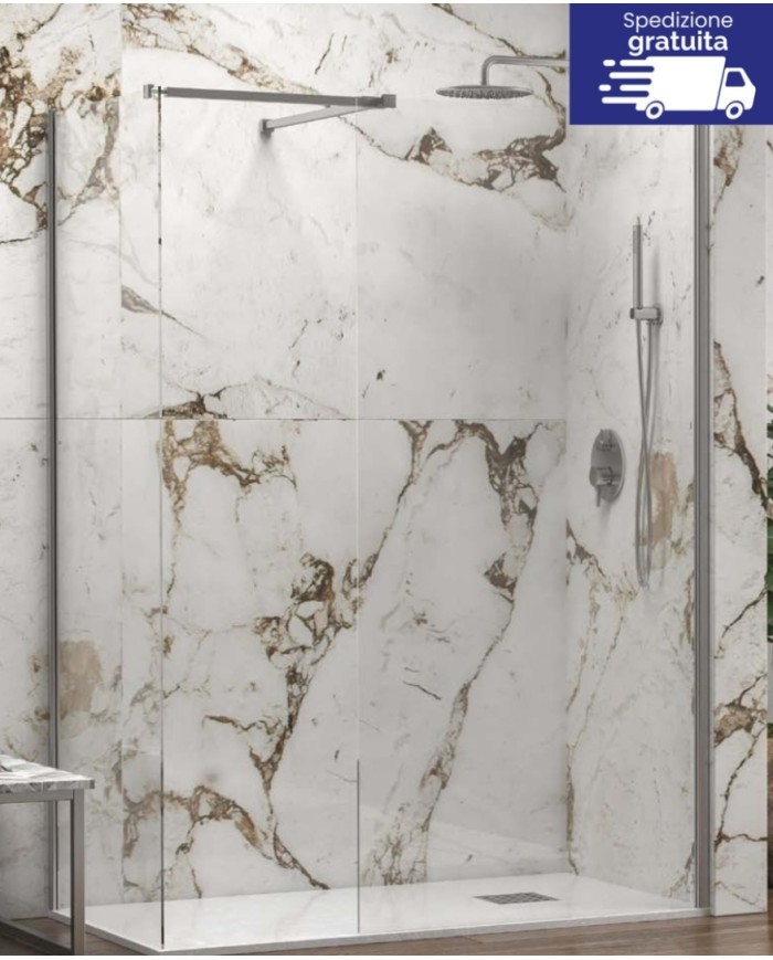 Cabina doccia Walkin - Tipologia Walkin 2 Cromo - Vetro Trasparente