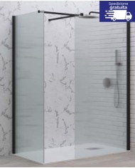 Cabina doccia Walkin - Tipologia Walkin 2 Nero - Vetro Flute