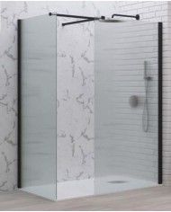 Cabina doccia Walkin - Tipologia Walkin 2 Nero - Vetro Flute
