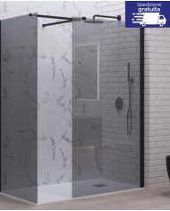 Cabina doccia Walkin - Tipologia Walkin 2 Nero - Vetro Fume