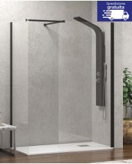 Cabina doccia Walkin - Tipologia Walkin 2 Nero - Vetro Trasparente