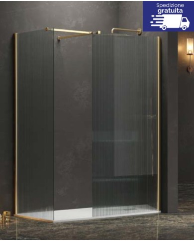 Cabina doccia Walkin - Tipologia Walkin 2 Oro - Vetro Flute