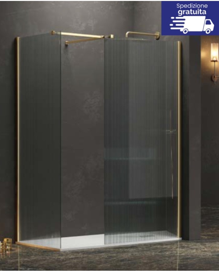 Cabina doccia Walkin - Tipologia Walkin 2 Oro - Vetro Flute
