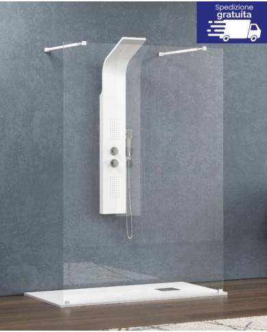 Cabina doccia Walkin - Tipologia Walkin 3 Bianco - Vetro Trasparente