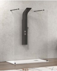 Cabina doccia Walkin - Tipologia Walkin 3 Nero - Vetro Trasparente