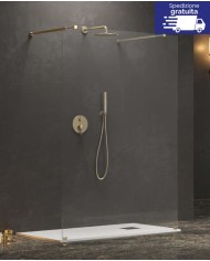 Cabina doccia Walkin - Tipologia Walkin 3 Oro - Vetro Trasparente