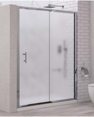 Cabina doccia da muro a muro - Tipologia Flora 500 Cromo - Vetro Icy